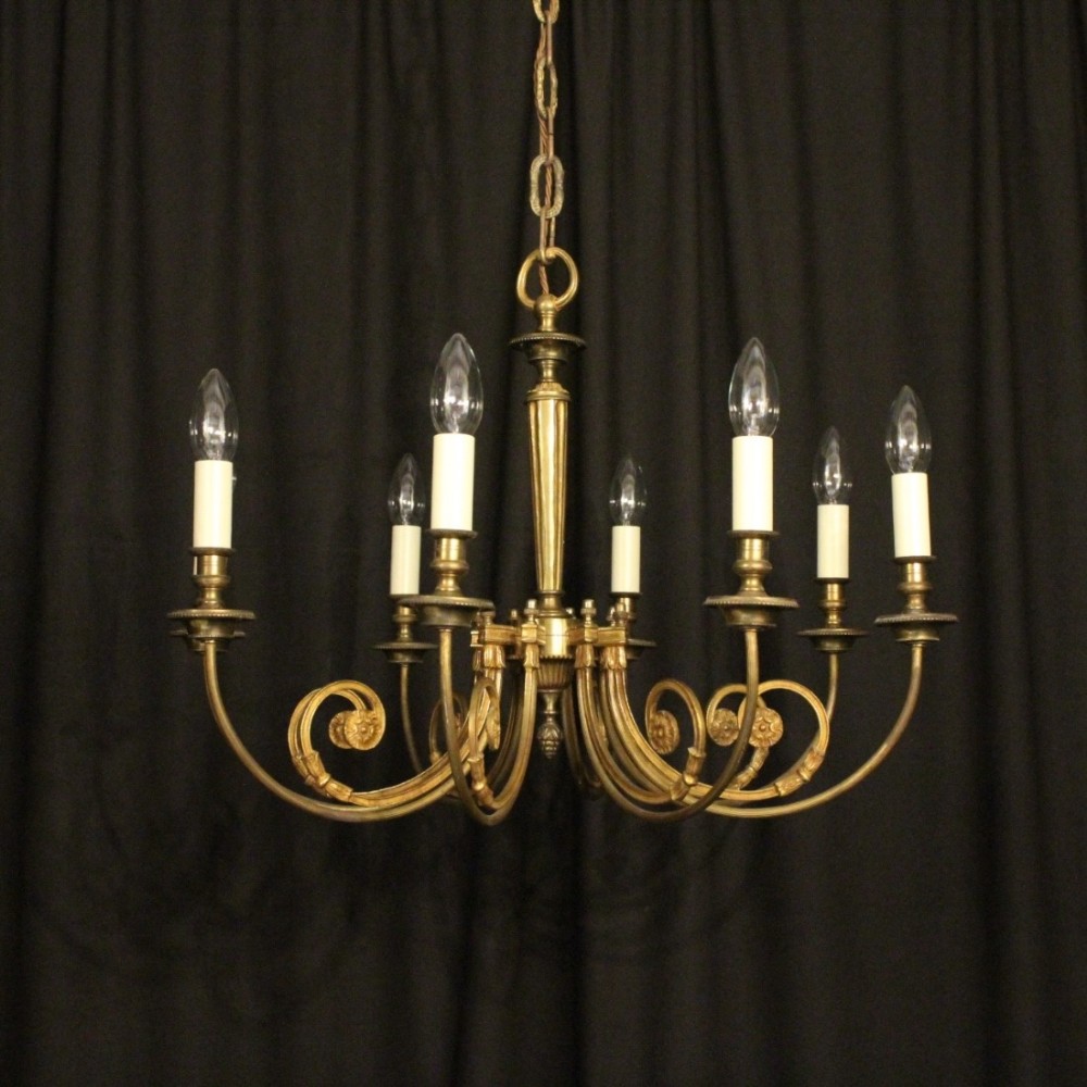 French Gilded 8 Light Antique Chandelier