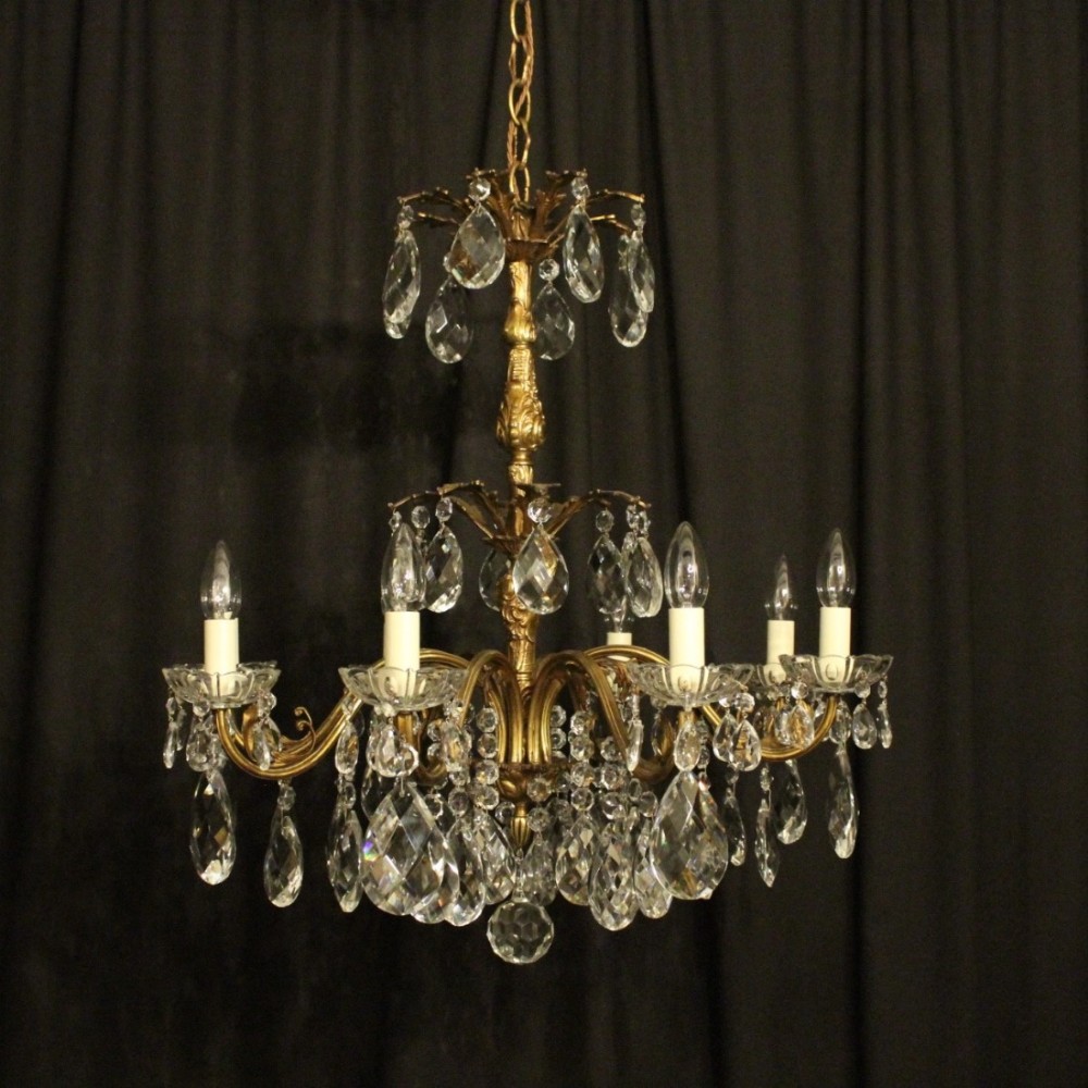 Italian Gilded 8 Light Antique Chandelier