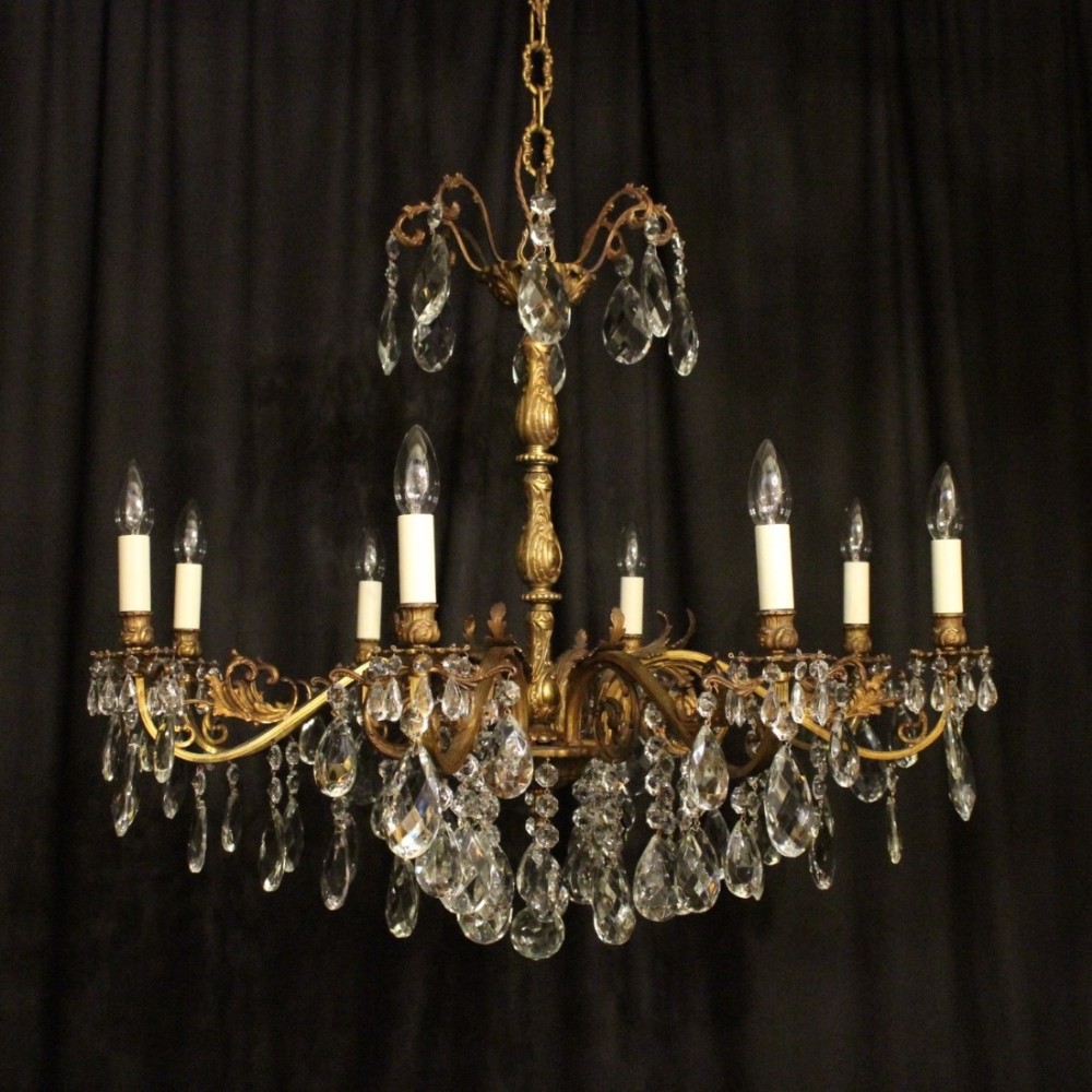 Italian Gilded 8 Light Antique Chandelier