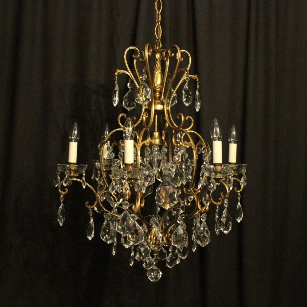 Italian Birdcage 7 Light Antique Chandelier