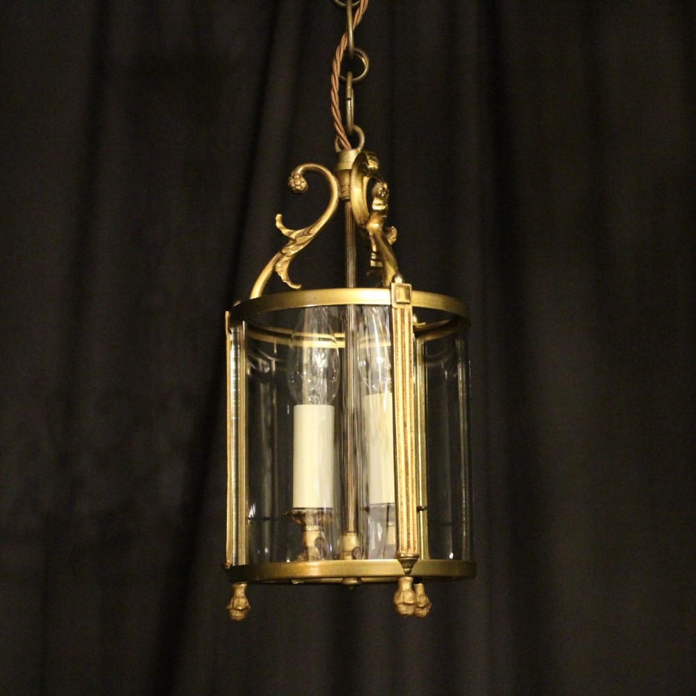 French Small Twin Light Antique Hall Lantern
