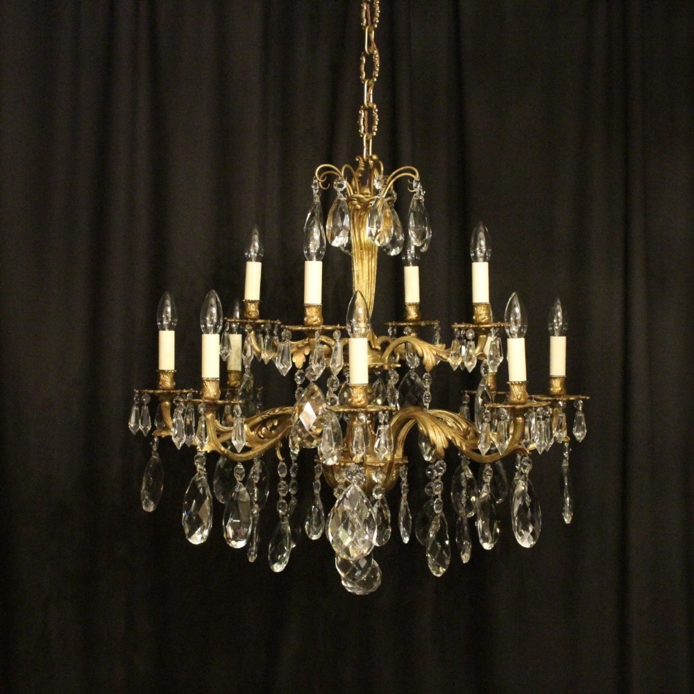Italian Gilded Bronze Antique Chandelier
