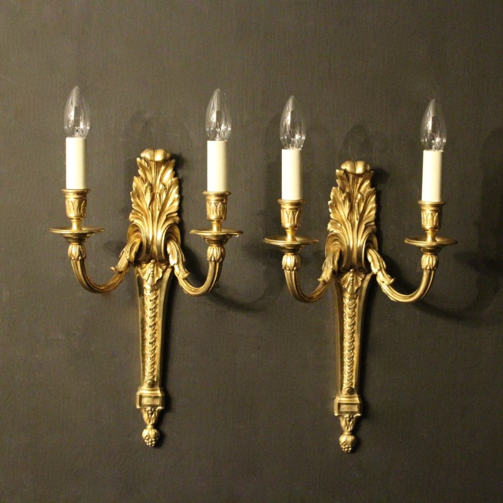 French Pair Of Bronze Antique Wall Lights