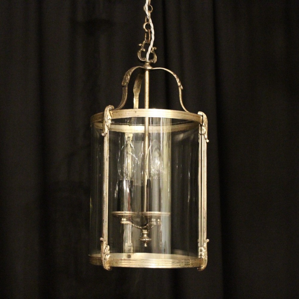French Silver Gilded Antique Hall Lantern