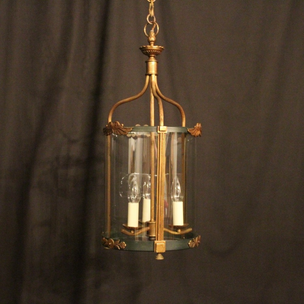 French Empire Triple Light Antique Hall Lantern