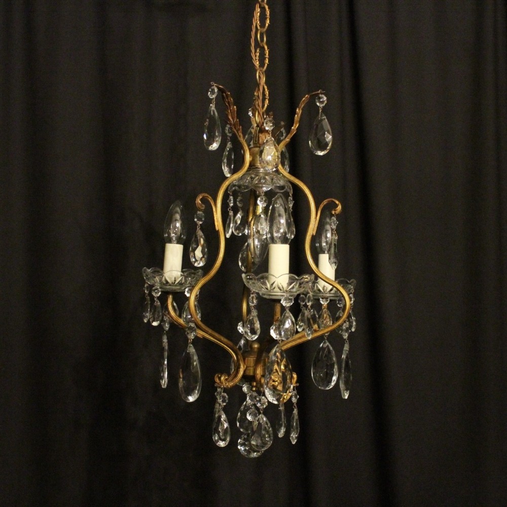 Italian Gilded 4 Light Antique Chandelier