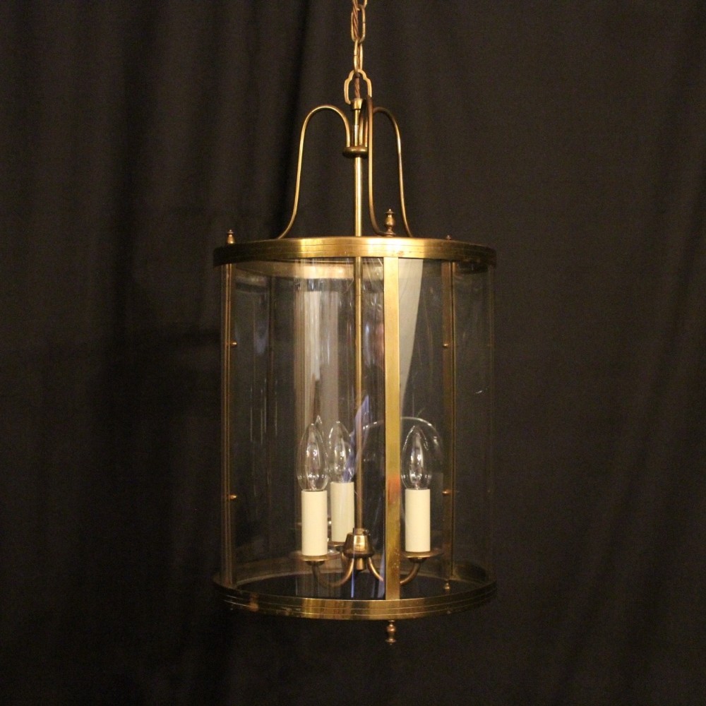 French Gilded Triple Light Antique Lantern