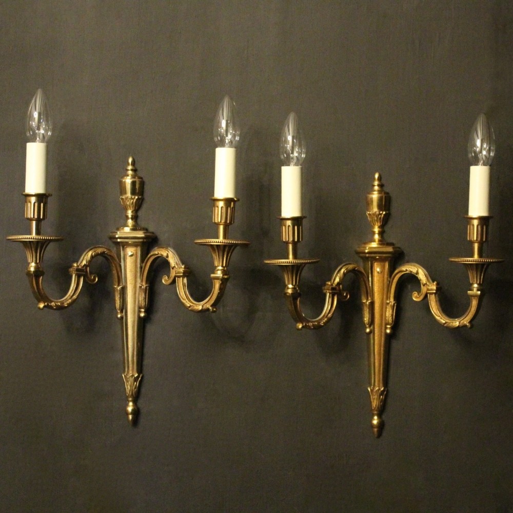 French Pair Of Twin Arm Antique Wall Lights