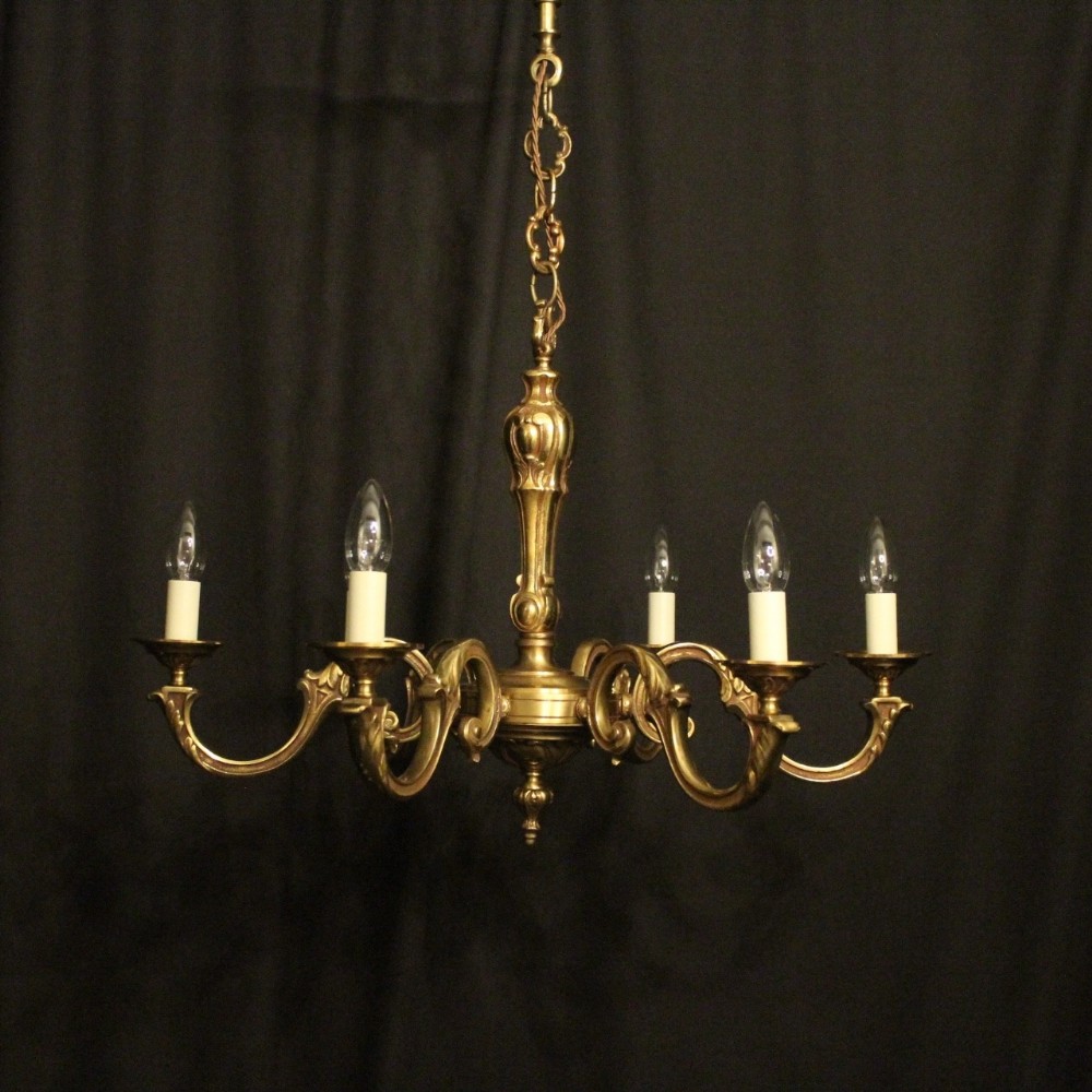 French Bronze 6 Light Antique Chandelier