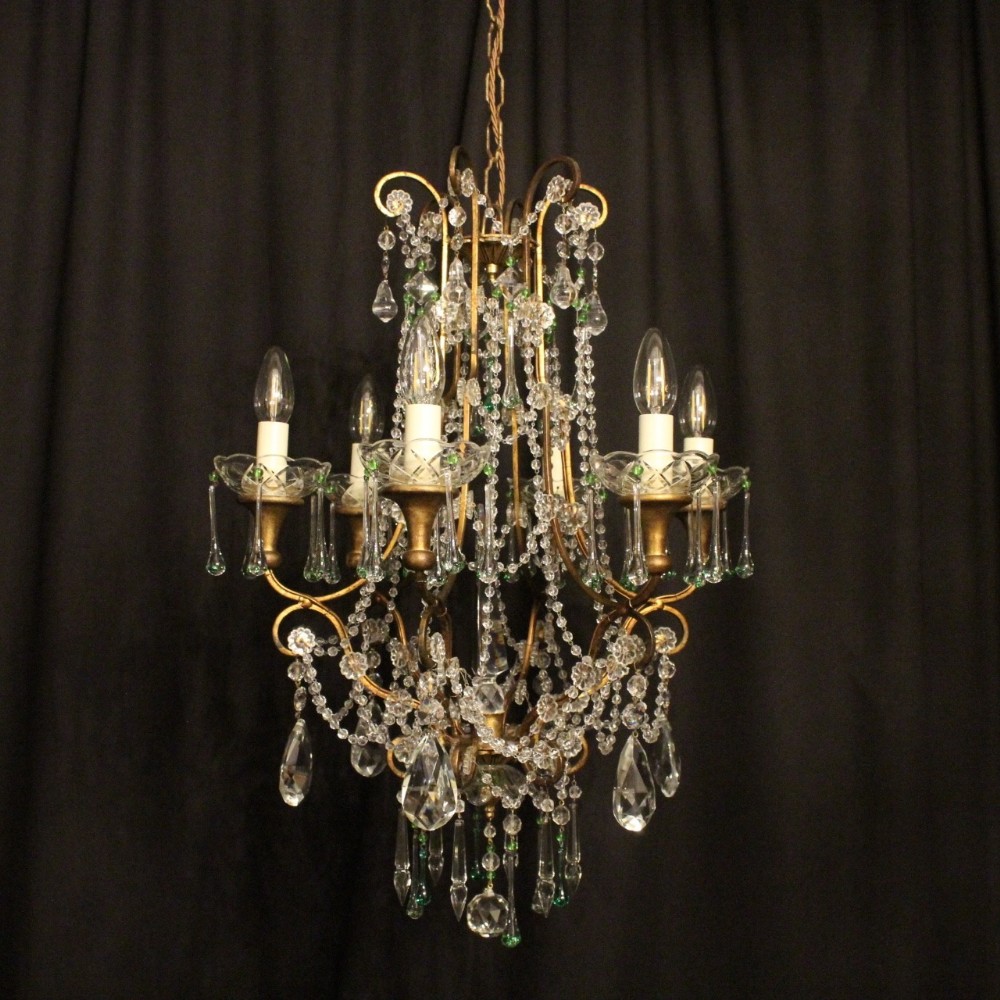 Italian Florentine 6 Light Antique Chandelier