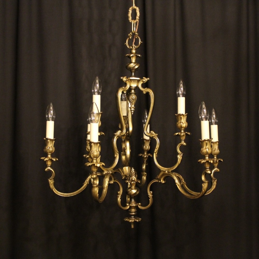 French Gilded 9 Light Antique Chandelier