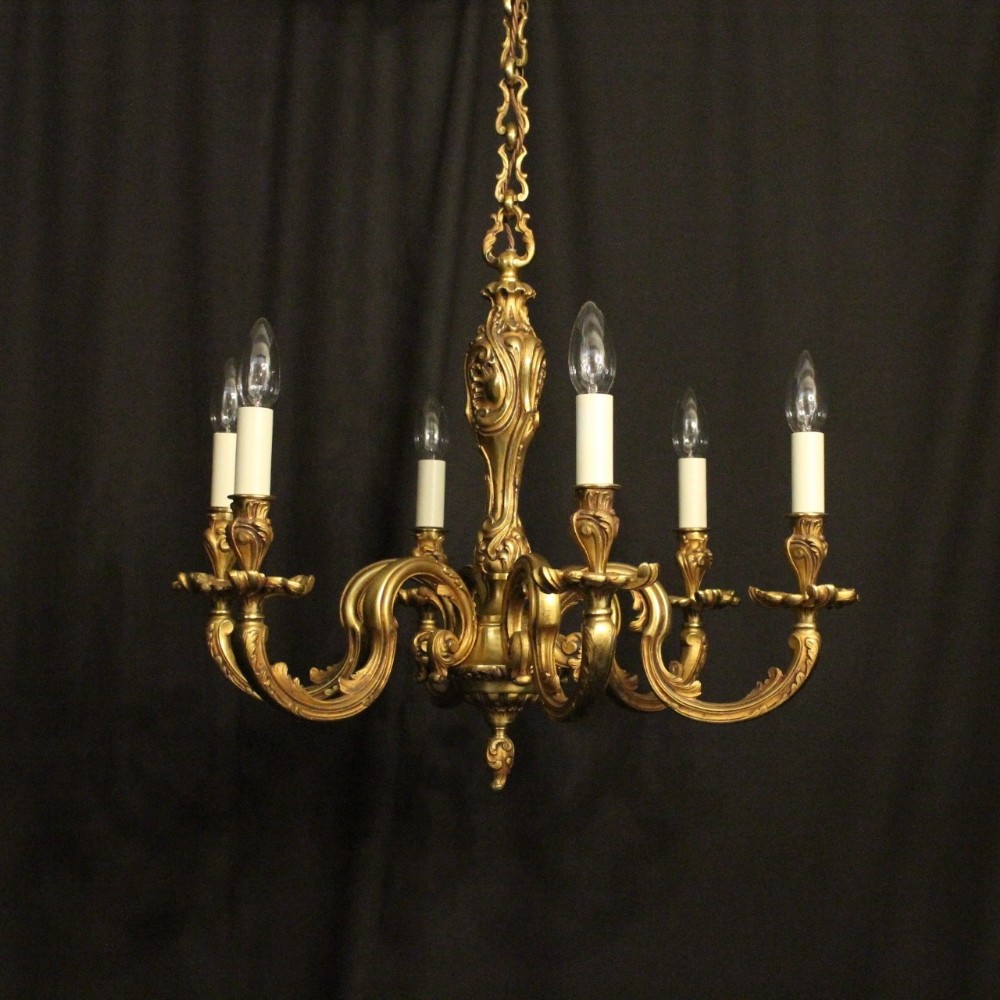 French Gilded Bronze Antique Chandelier