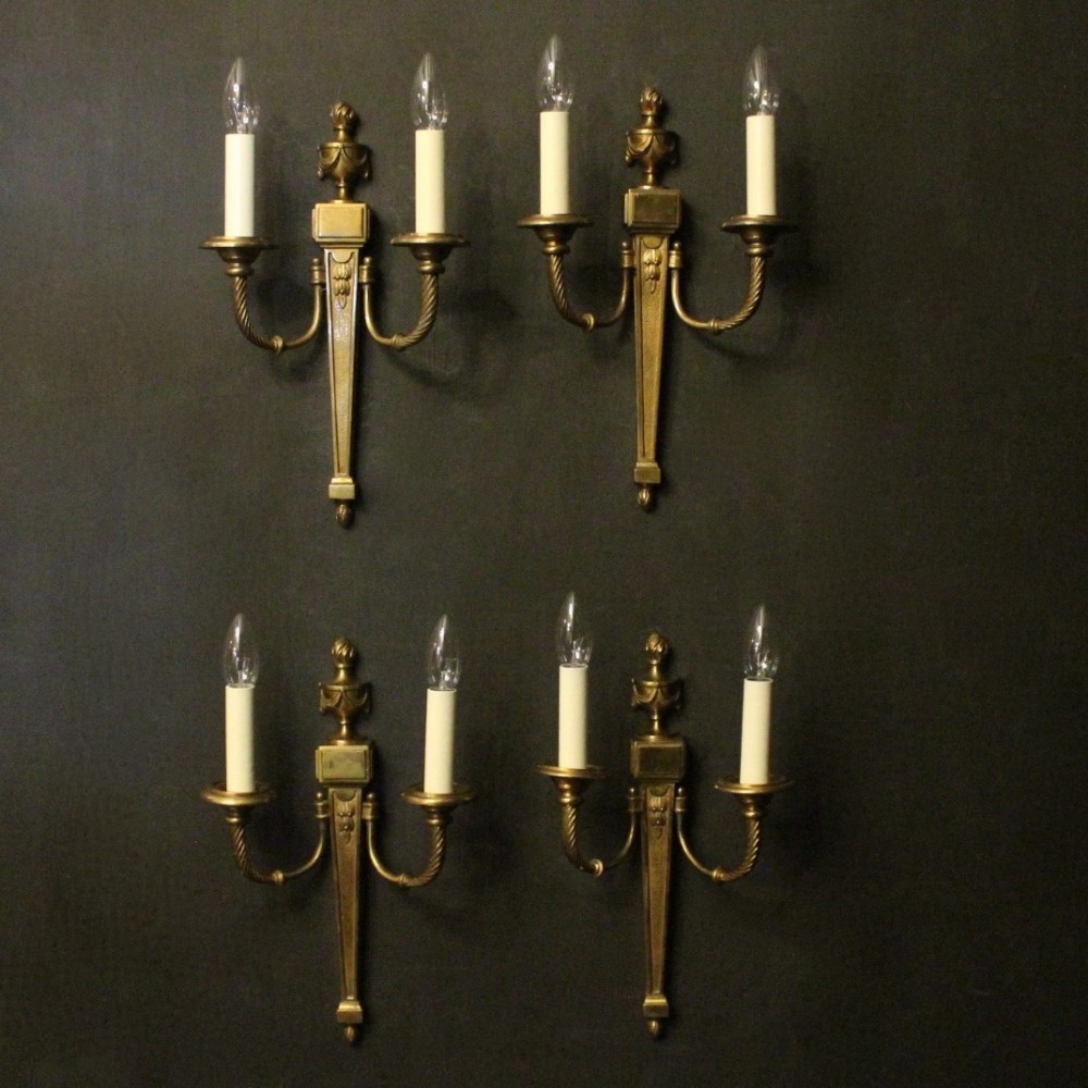 French Set Of 4 Bronze Antique Wall Lights