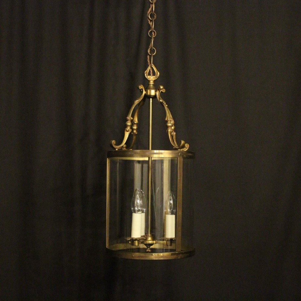 French Gilded Triple Light Antique Lantern