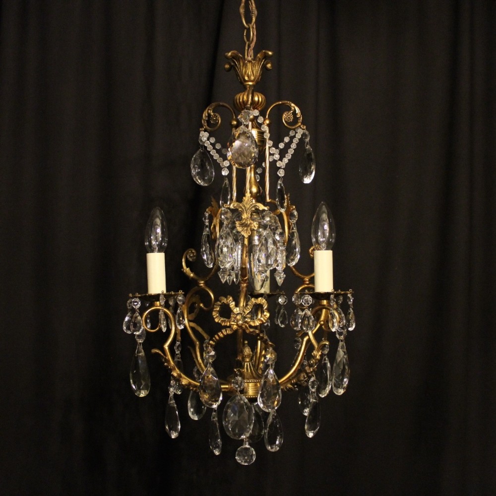 French Gilded 4 Light Antique Chandelier