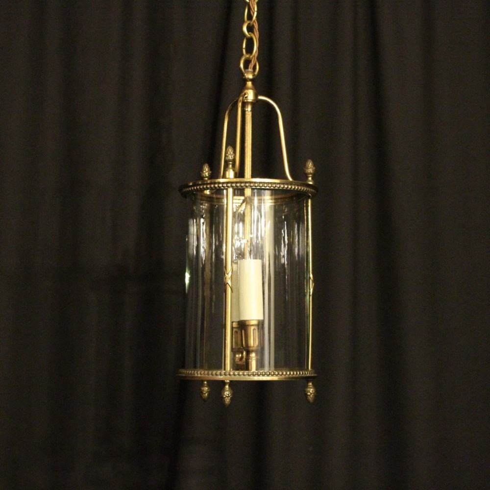 French Gilded Twin Light Antique Hall Lantern