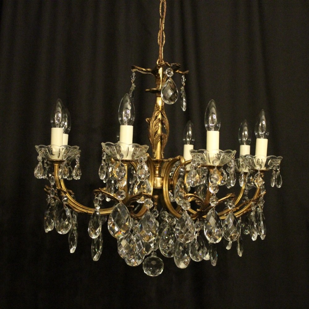 Italian Gilded 8 Light Antique Chandelier