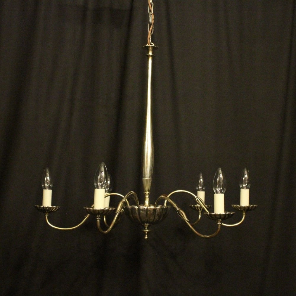 English Silver 6 Light Antique Chandelier