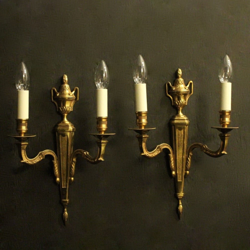 French Pair Of Twin Arm Antique Wall Lights