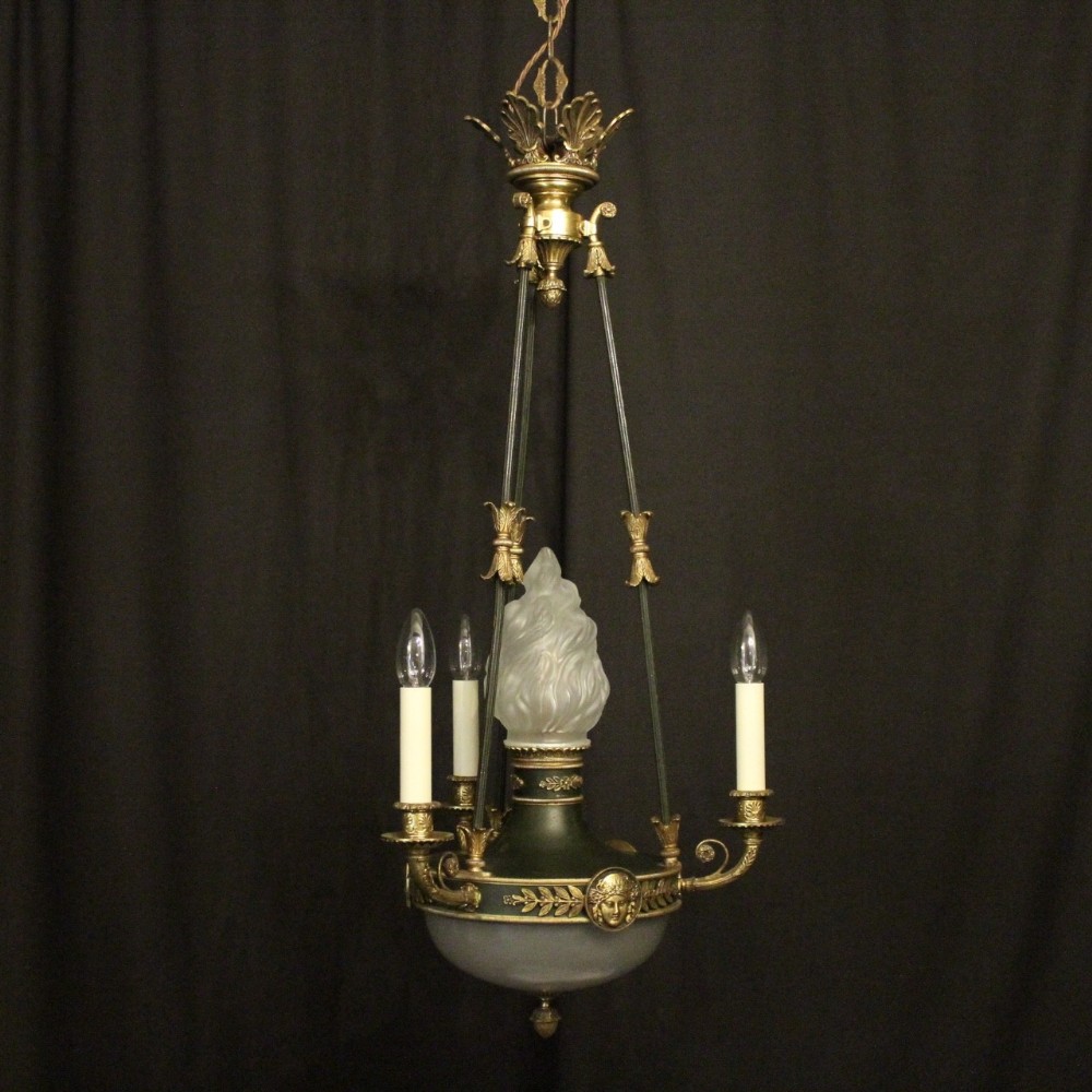French Bronze Empire Antique Chandelier