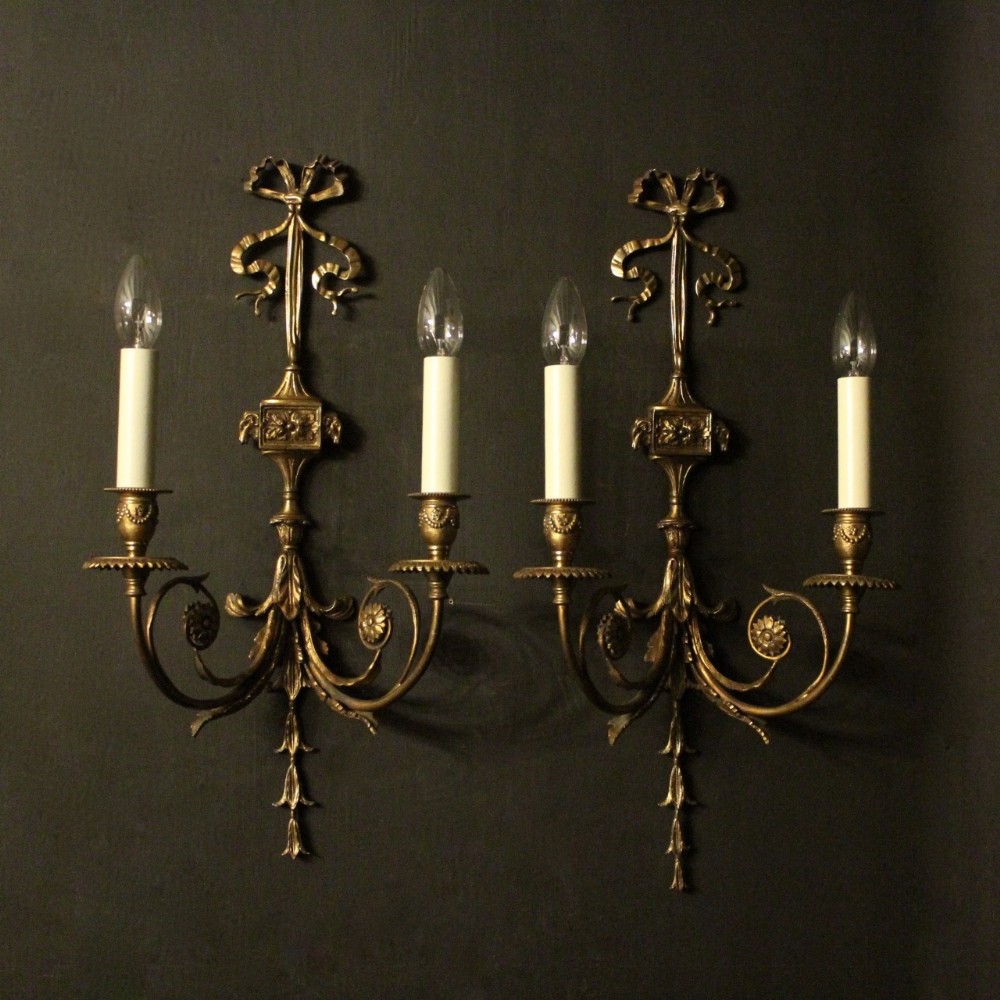French Pair Of Gilded Antique Wall Lights