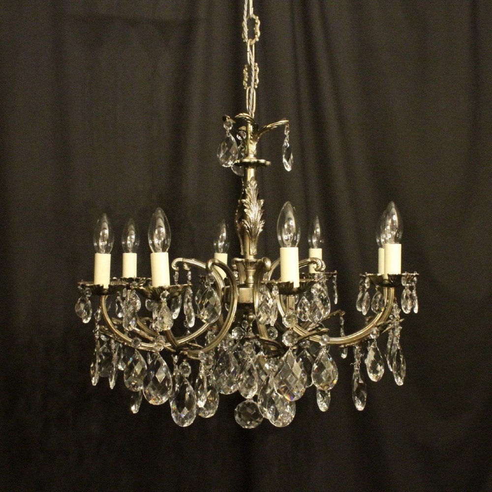 Italian Silver Gilded 8 Light Antique Chandelier