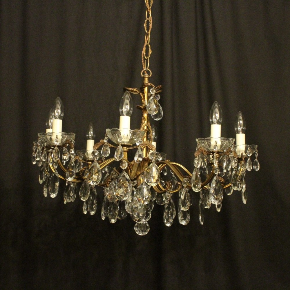 Italian Gilded 8 Light Antique Chandelier