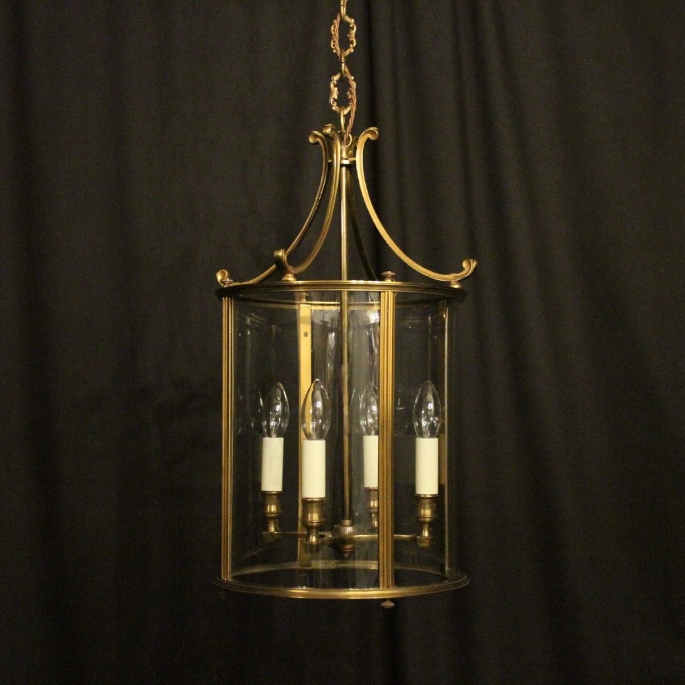 French Gilded 4 Light Convex Antique Lantern