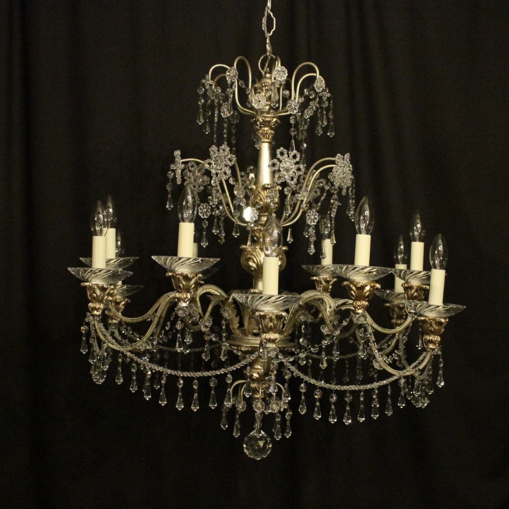 Florentine Silver Gilded & Crystal Chandelier