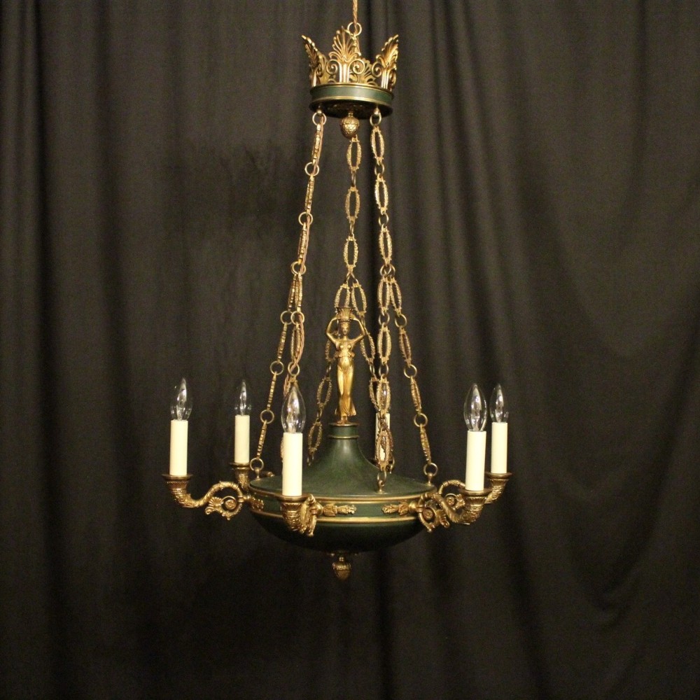 French Bronze Empire Antique Chandelier