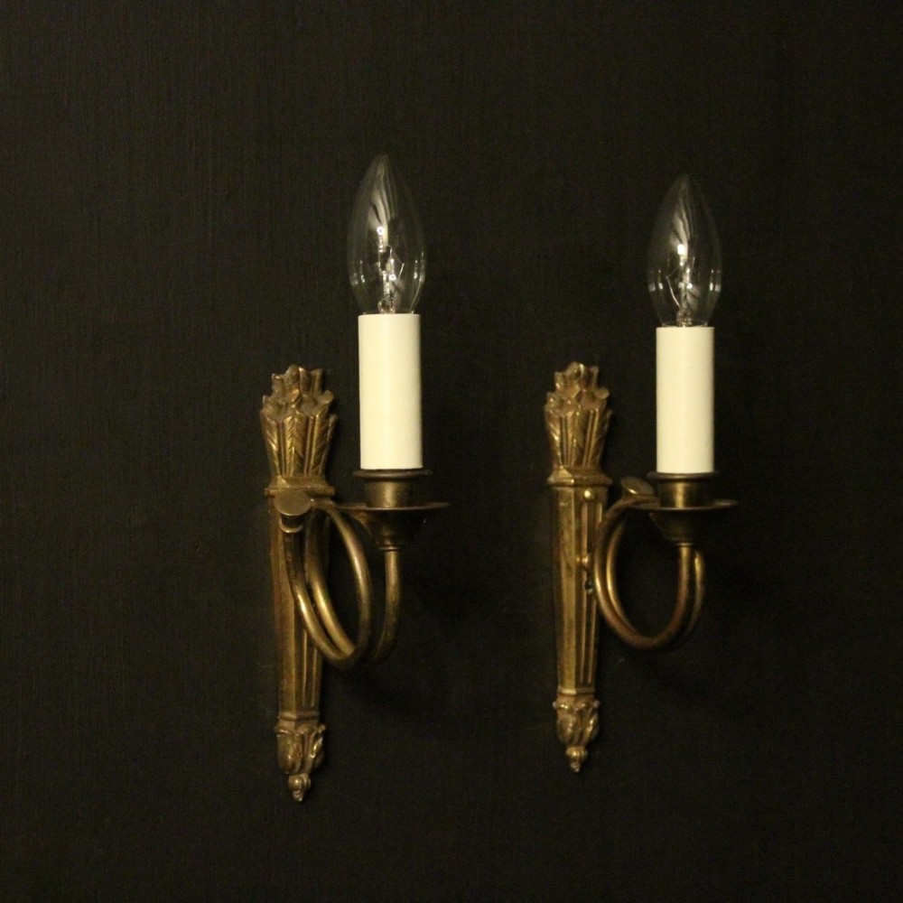 French Pair Of Single Antique Wall Lights