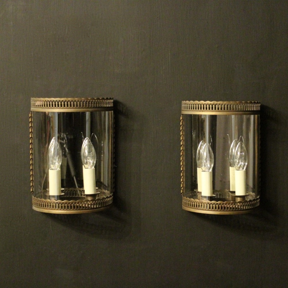 French Pair Of Toleware Convex Half lanterns