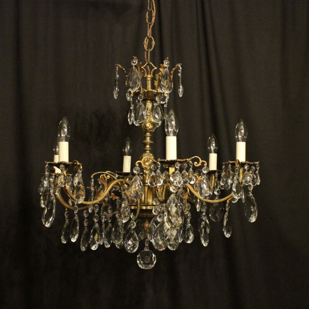 French Gilded 6 Light Antique Chandelier