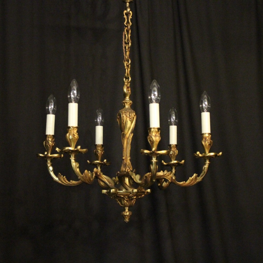French Gilded Bronze Antique Chandelier