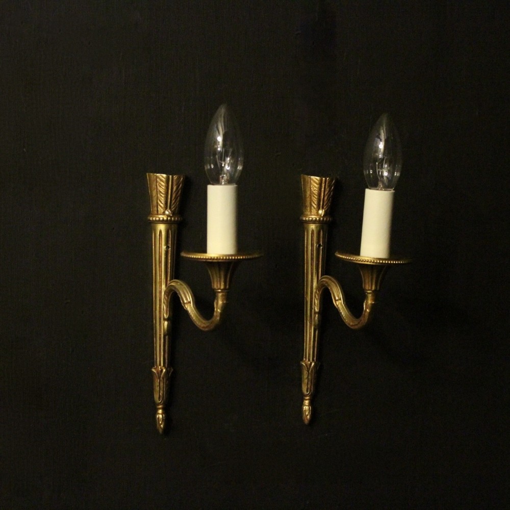 French Pair Of Gilded Antique Wall Lights