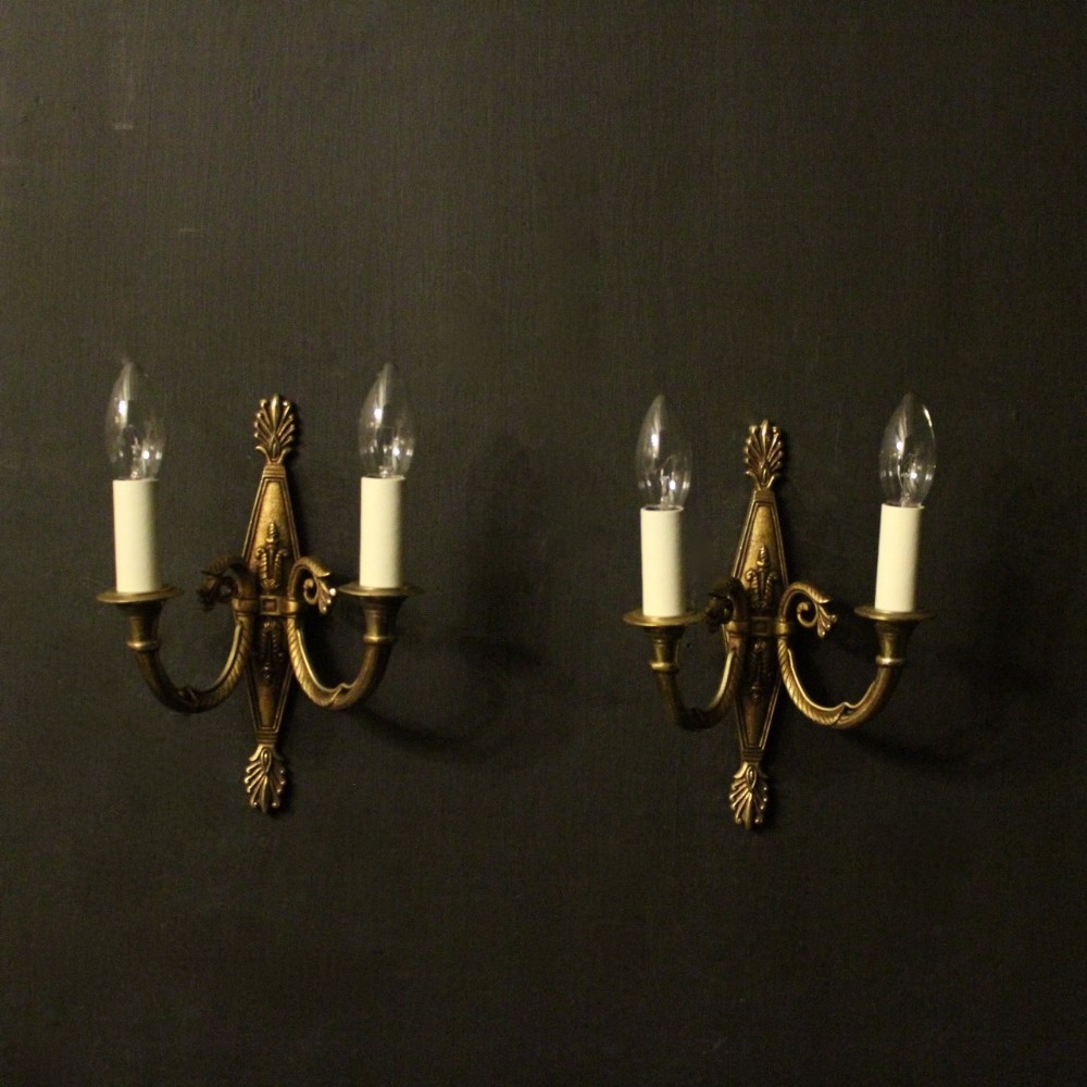 French Pair Of Gilded Antique Wall Lights