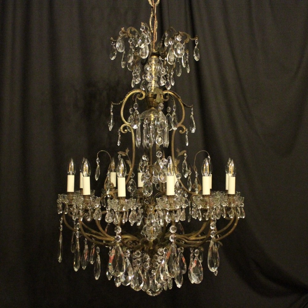 French Gilded 13 Light Antique Chandelier