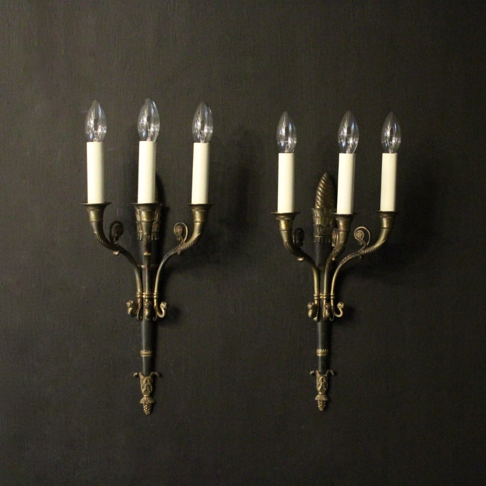 French Pair Of Gilded Antique Wall Lights