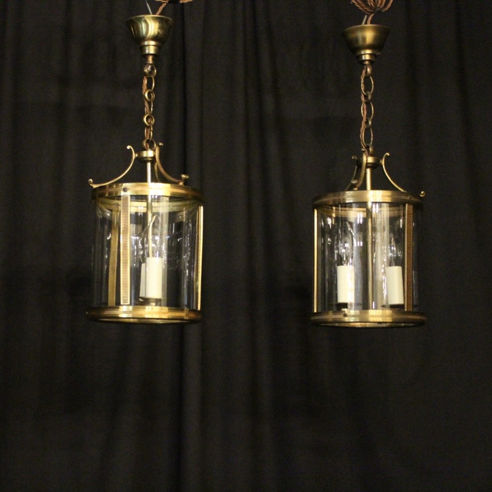 French Small Pair Twin Light Antique Lanterns