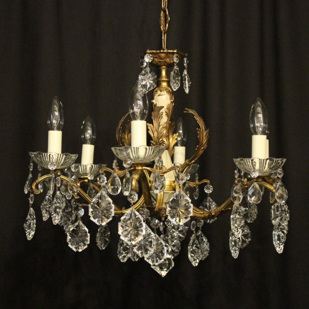 Italian Gilded 6 Light Antique Chandelier