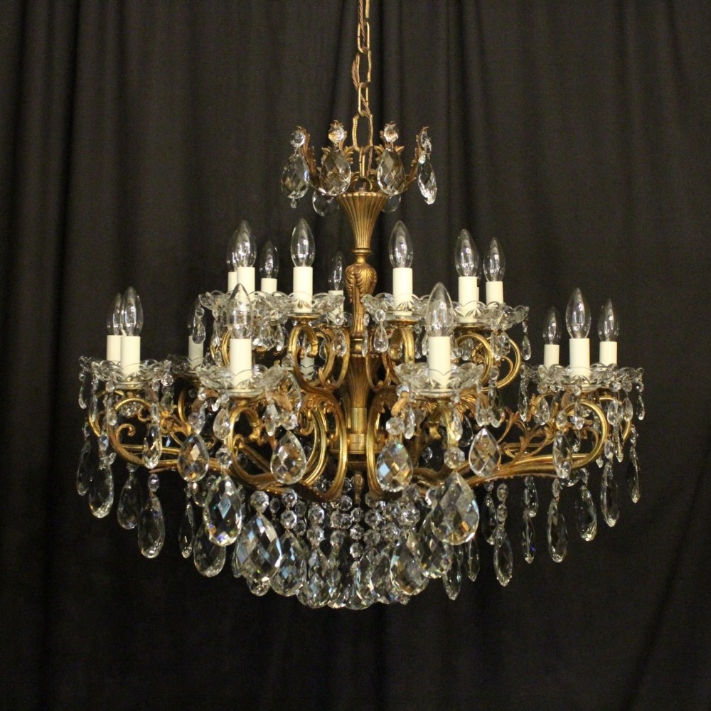 Italian Gilded 20 Light Double Tiered Antique Chandelier