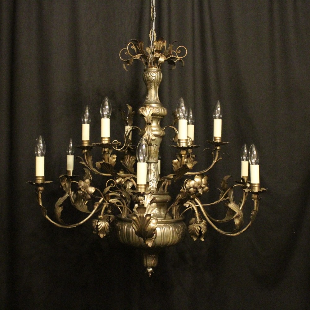 Italian Genoa 12 Light Antique Chandelier