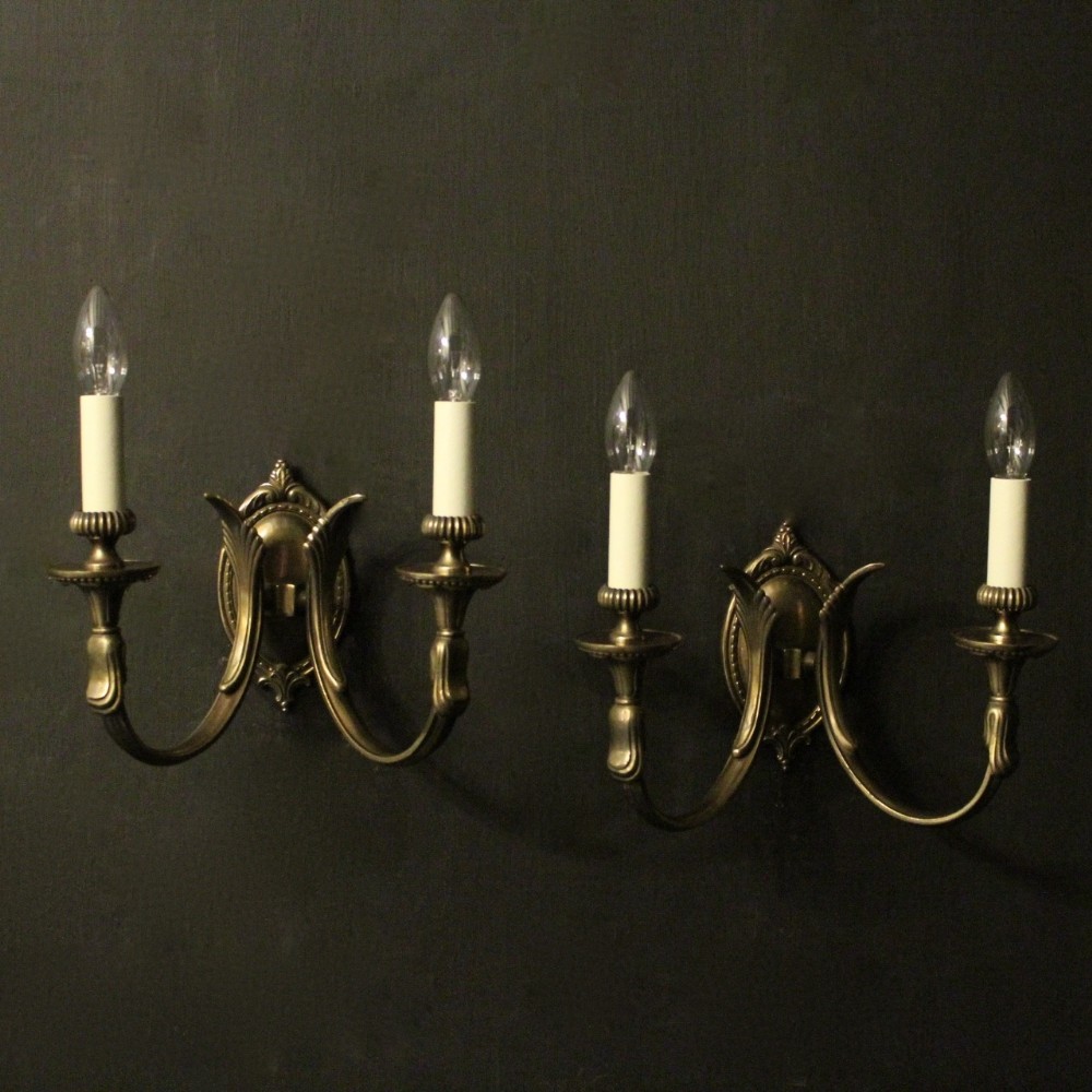 French Pair Of Bronze Antique Wall Lights