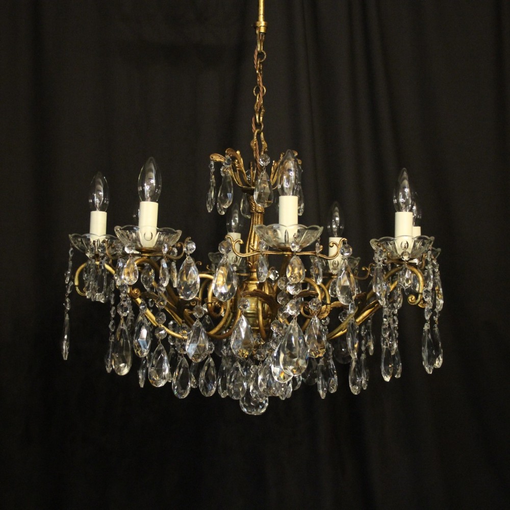 Italian Gilded 8 Light Antique Chandelier