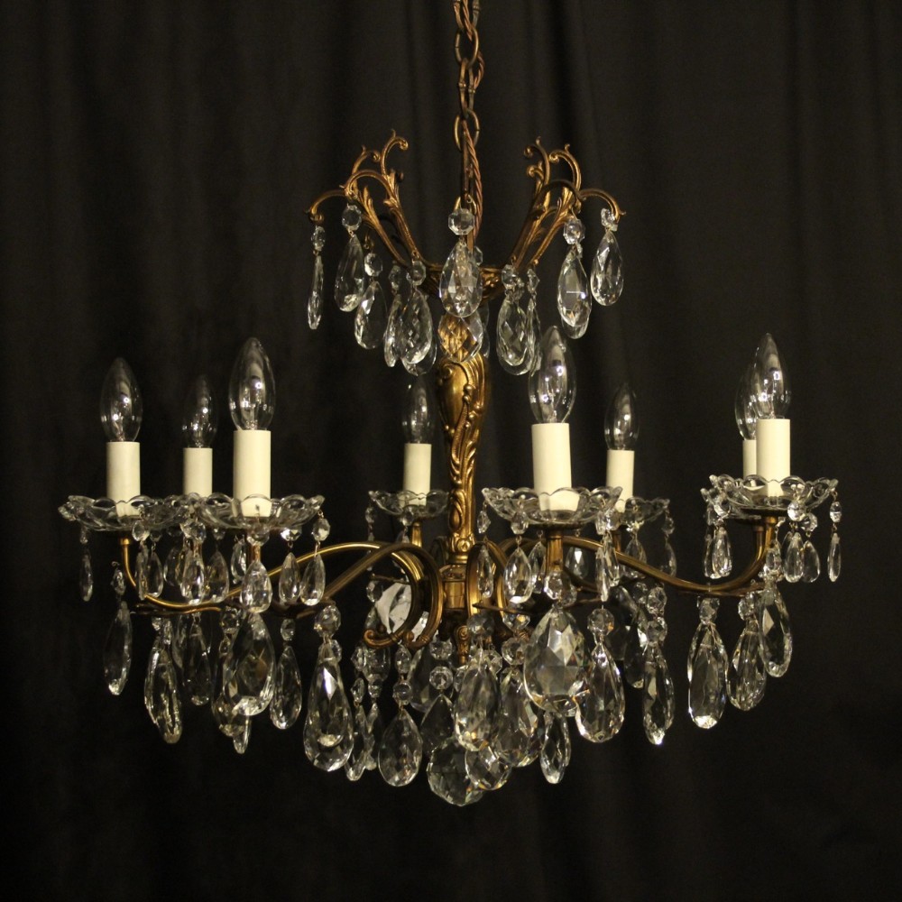 Italian Gilded 8 Light Antique Chandelier