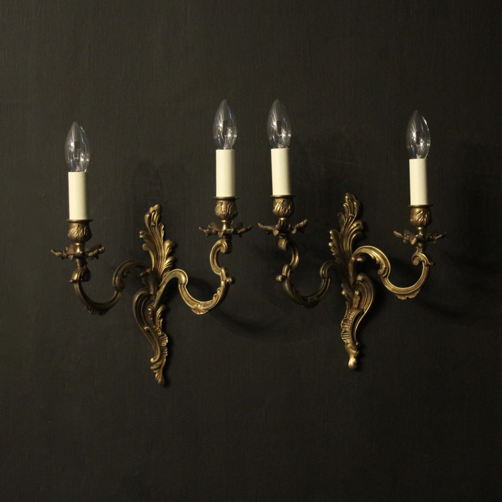 French Pair Of Gilded Antique Wall Lights