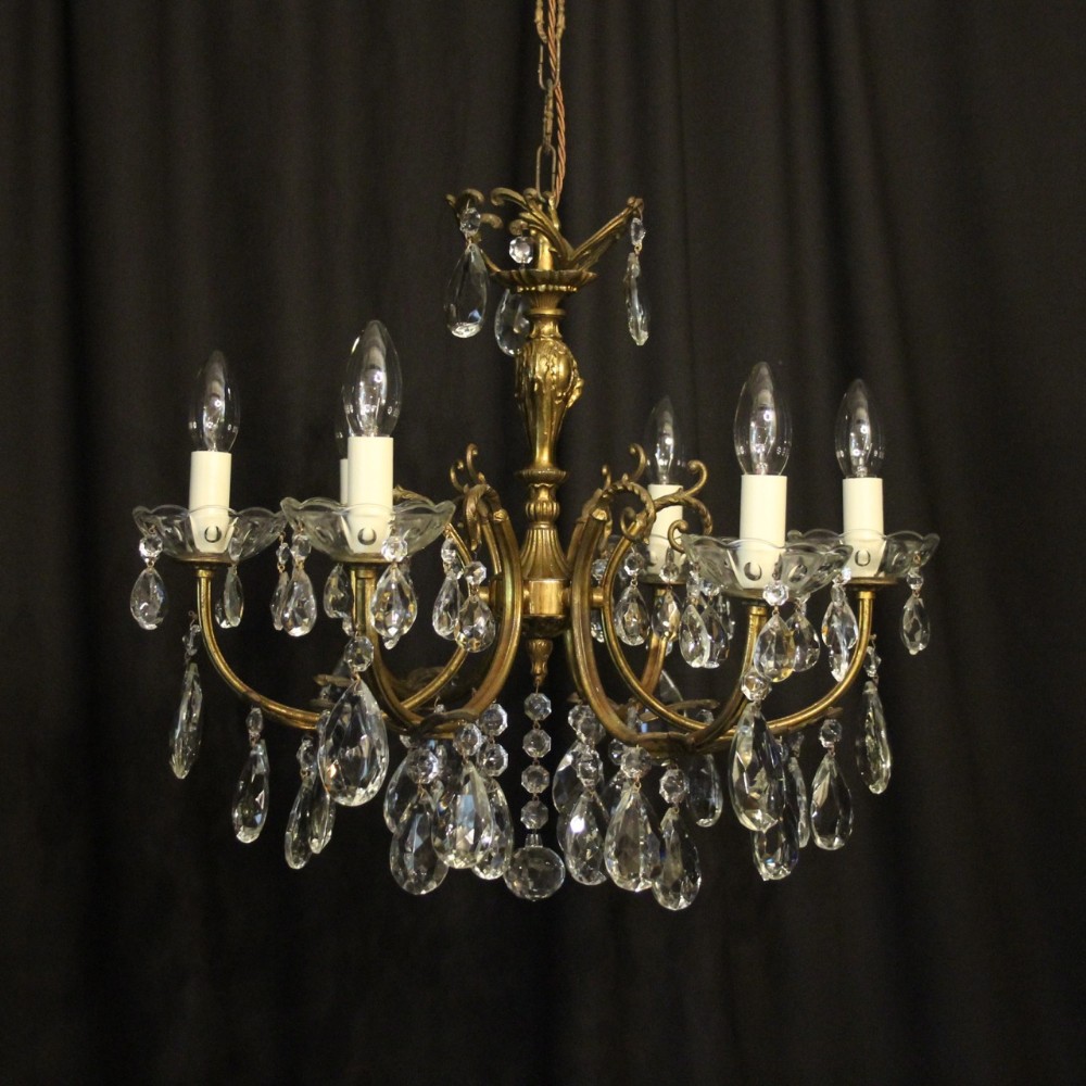 Italian Gilded 6 Light Antique Chandelier