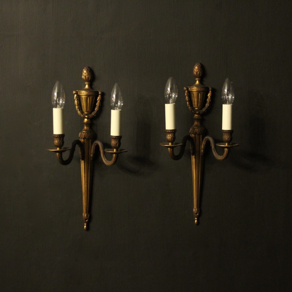French Pair Of Gilded Antique Wall Lights