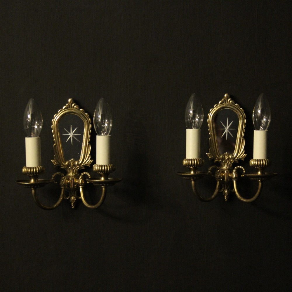 French Pair Of Gilded Antique Girandoles