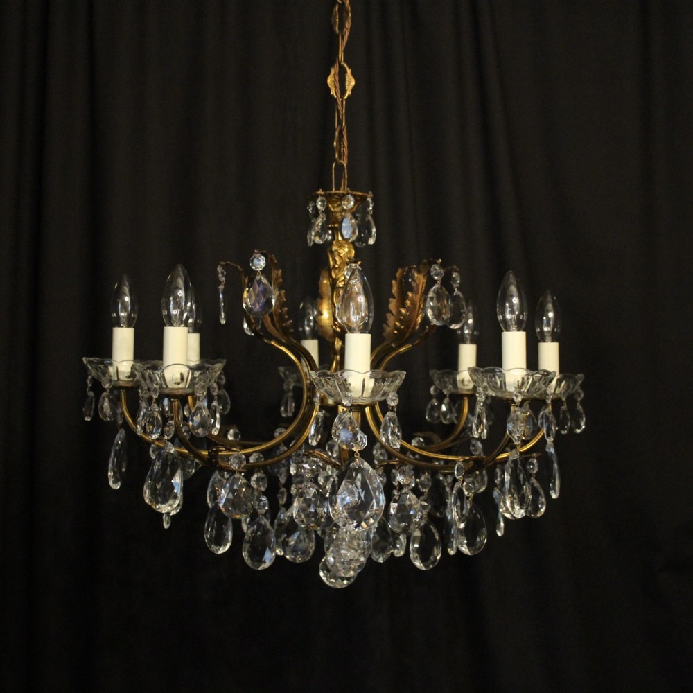 Italian Gilded 8 Light Antique Chandelier